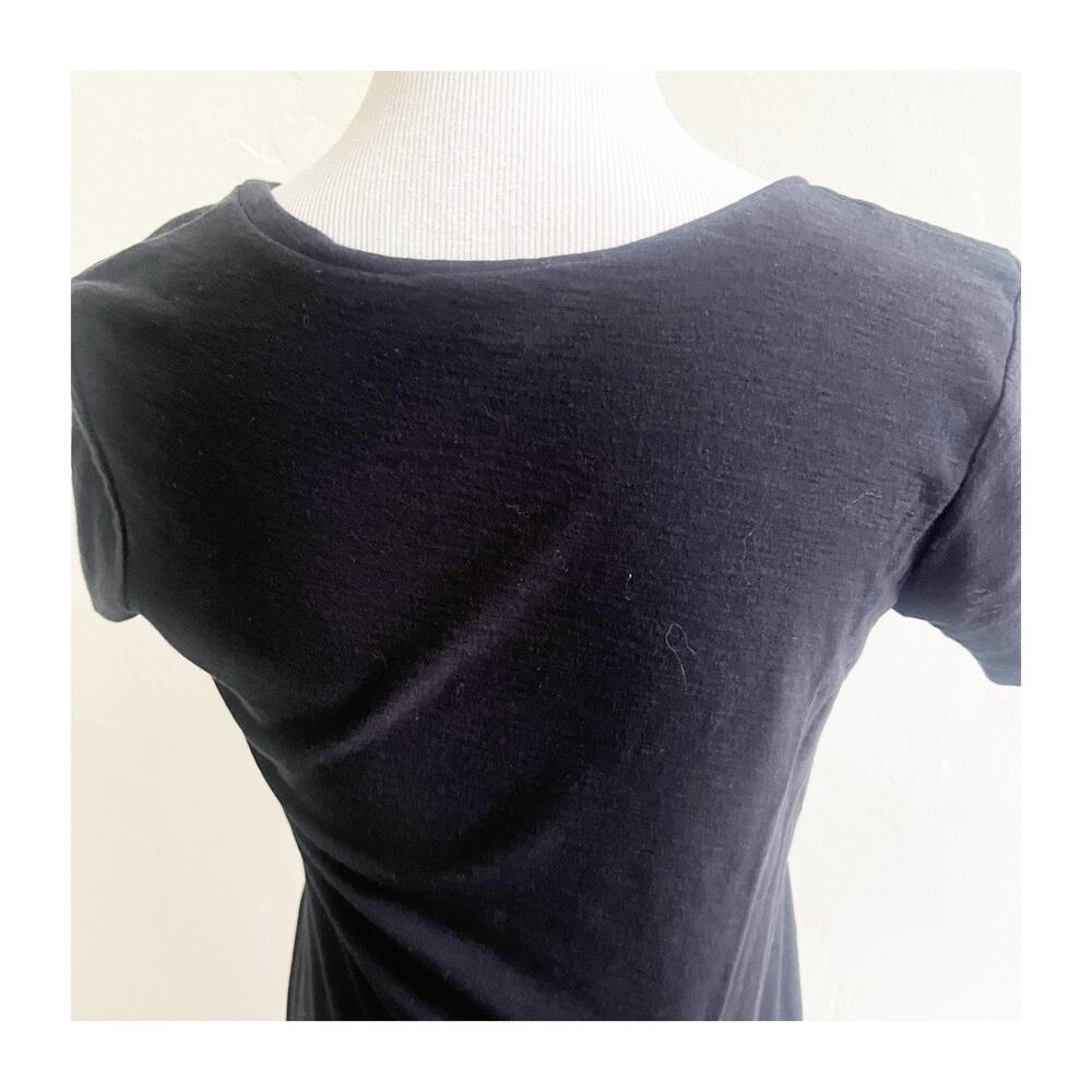 James Perse Women’s Black T-Shirt Deep Scoop Neck Size 1/Small Cotton Basics - Picture 4 of 6